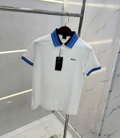 Hugo Bos s White Logo Work Premium Polo T-shirt