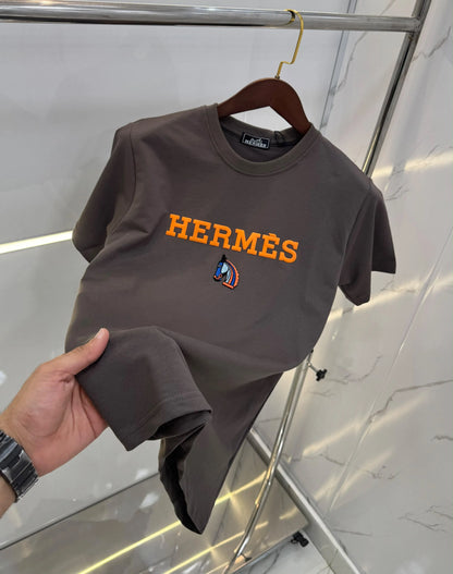 Herme s Dark Grey Logo Work Premium T-Shirt