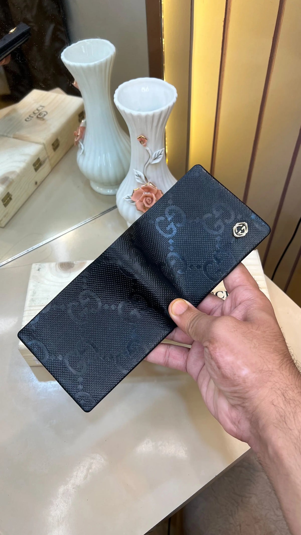 GG GUCCI PREMIUM QUALITY IMP WALLET WITH OG WOODEN BOX