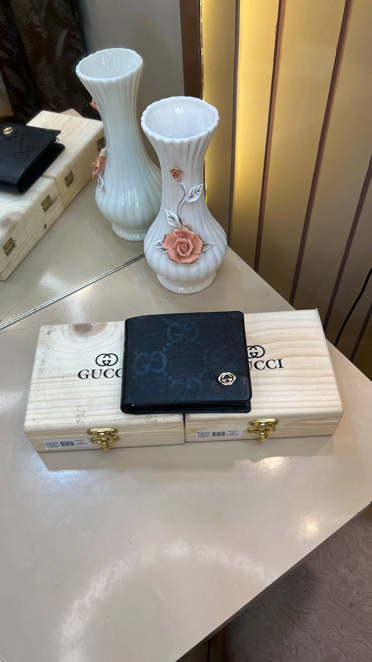 GG GUCCI PREMIUM QUALITY IMP WALLET WITH OG WOODEN BOX