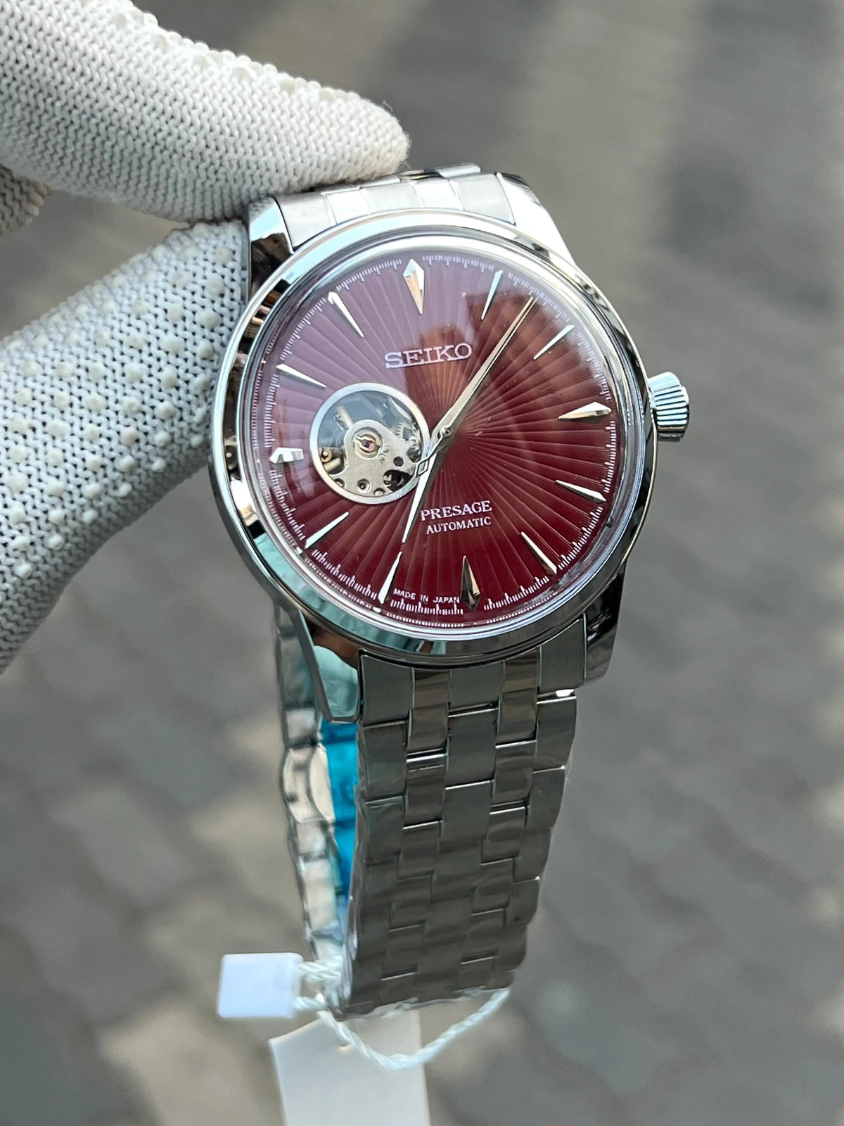 Seik_o Pressage Automatic Silver Maroon
