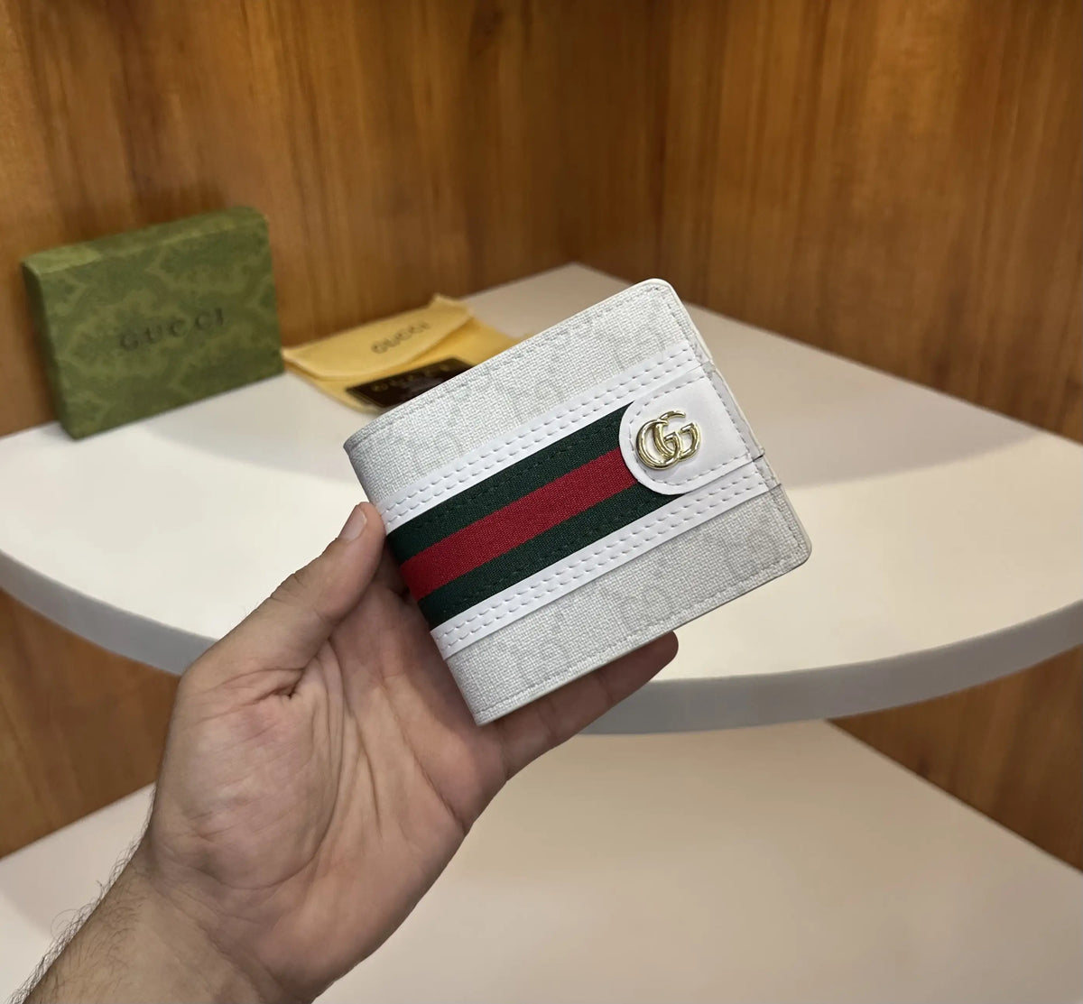 Gucci Premium Monogram Wallet White g200
