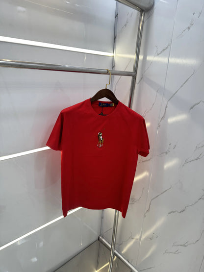 Ralp h Lauren Red Embroidery Logo premium Polo T-shirt