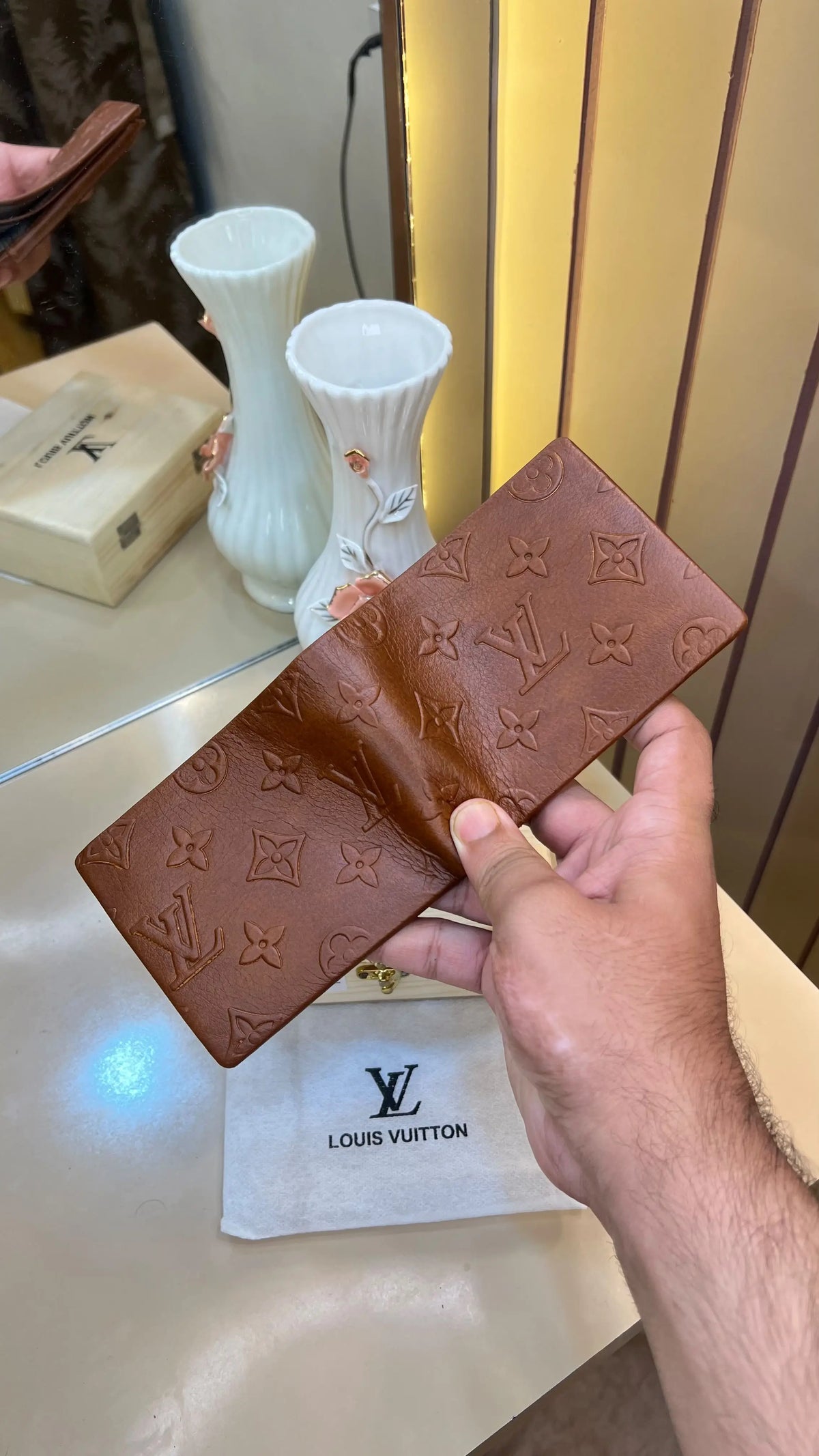 LV LOUIS VUITTON PREMIUM QUALITY IMP WALLET WITH OG WOODEN BOX