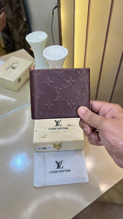 LV LOUIS VUITTON PREMIUM QUALITY IMPORTED WALLET WITH OG WOODEN BOX