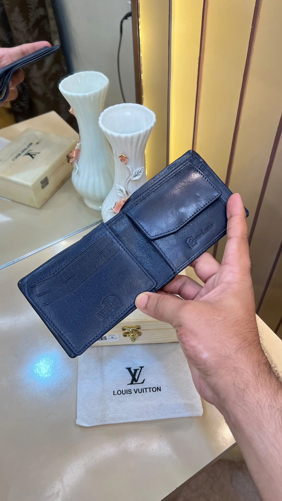 LV LOUIS VUITTON PREMIUM QUALITY IMP WALLETS WITH OG WOODEN BOX