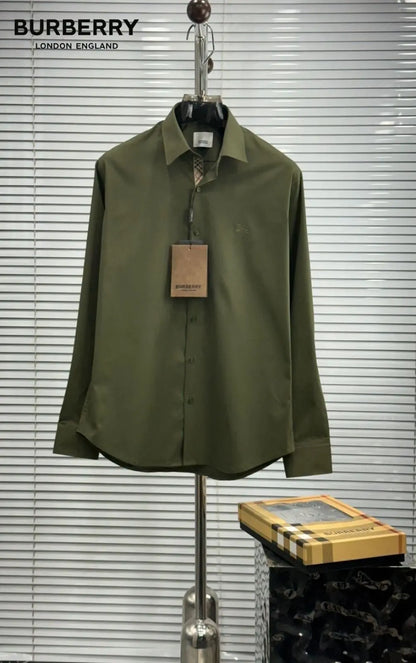 Burberr y  Olive   Premium Shirt With Original Box