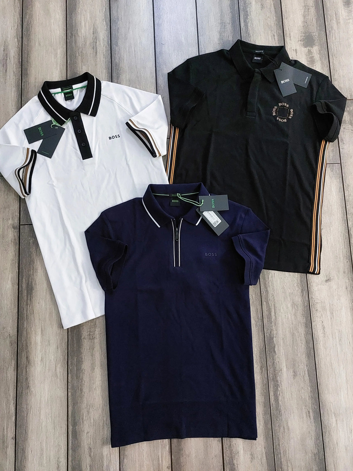 Hug o  Bos s Navy Blue Logo Work Premium Polo T-shirt