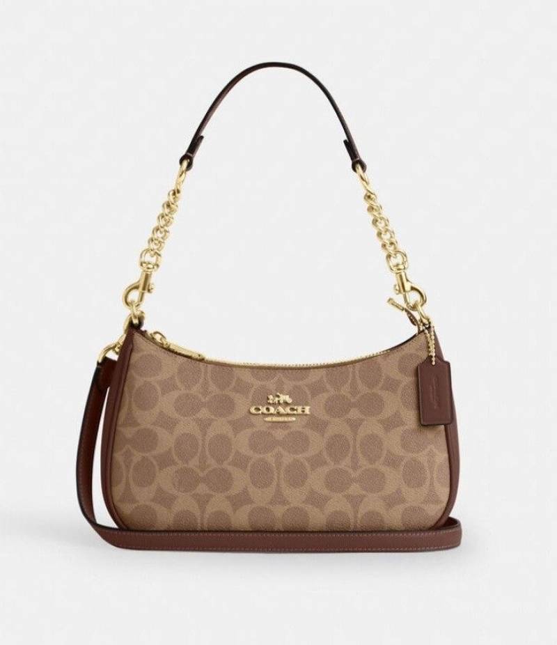Coacch Teri Shoulder Bag in Signature Canvas With Og Box & Dust Bag Premium Quality 226