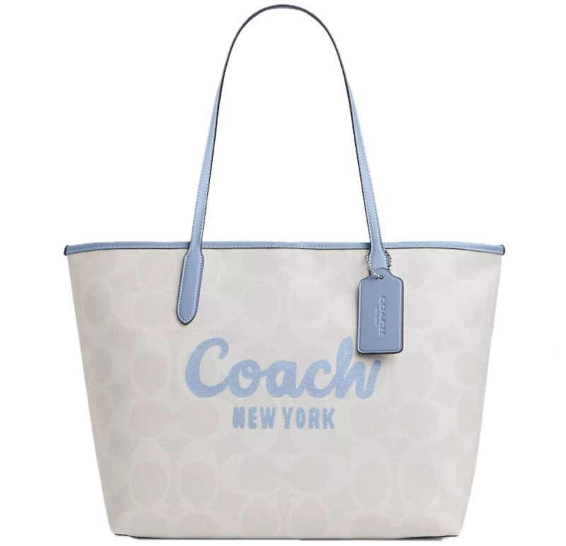 COAC_H CITY ZIP TOTE BAG HEAVY QUALITY WITH DUST BAG & BILL