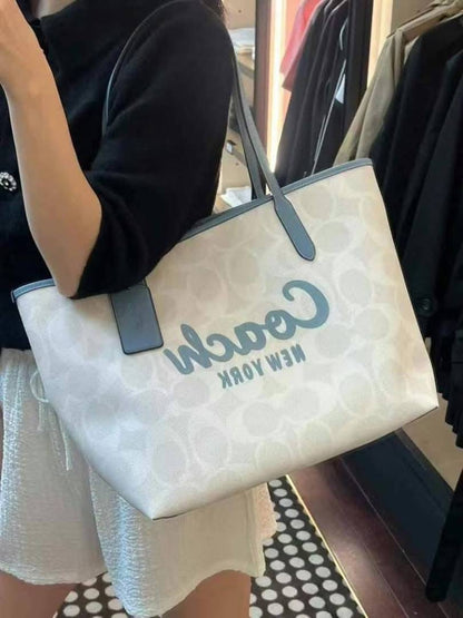 COAC_H CITY ZIP TOTE BAG HEAVY QUALITY WITH DUST BAG & BILL