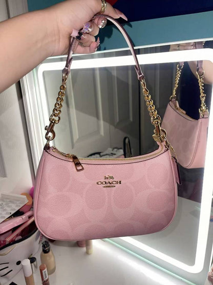 COAC TERI SHOULDER BAG SOFT PINK WITH BOX BILL & DUST BAG-C08821