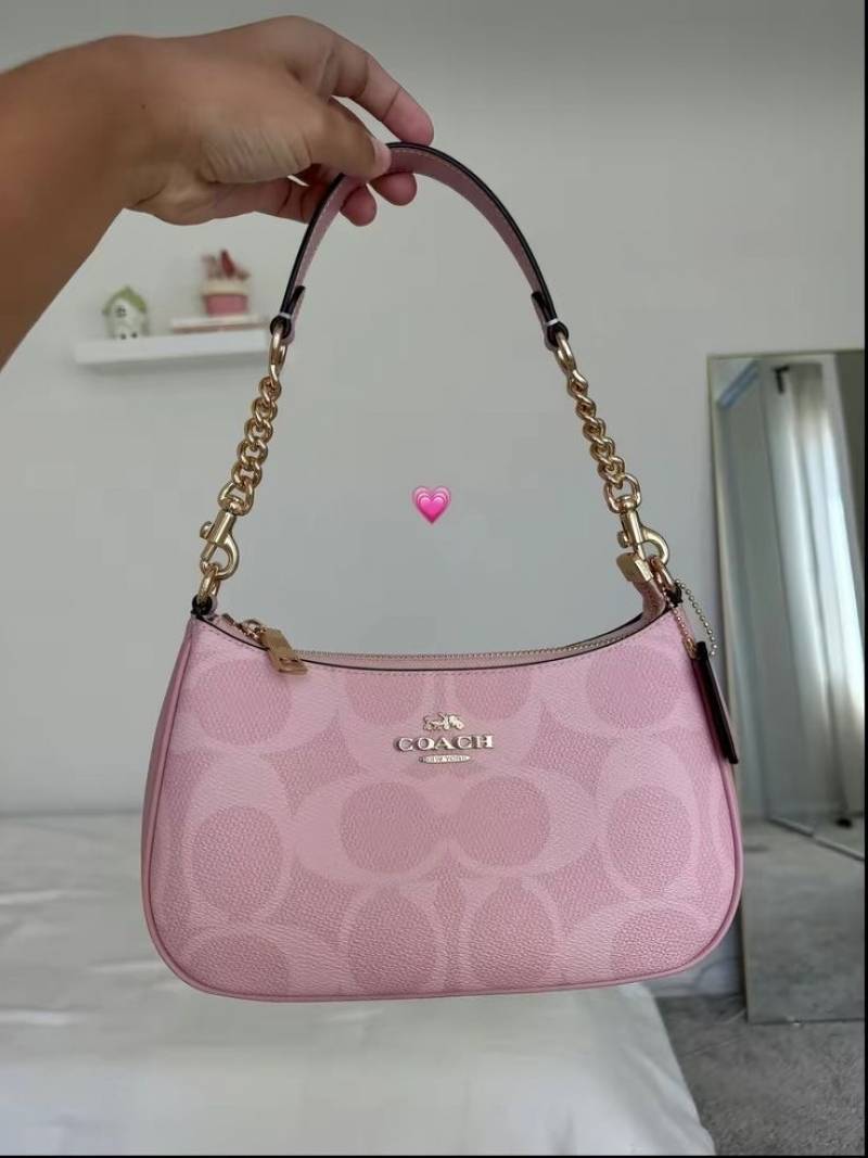 COAC TERI SHOULDER BAG SOFT PINK WITH BOX BILL & DUST BAG-C08821