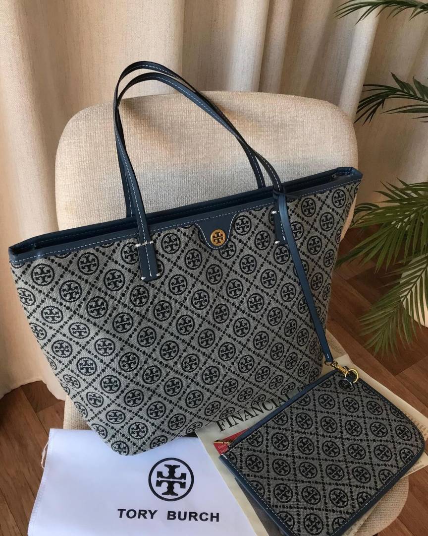 Toryy Burch T Monogram Zip Tote Bag Extra pouch With Dust Bag-2025