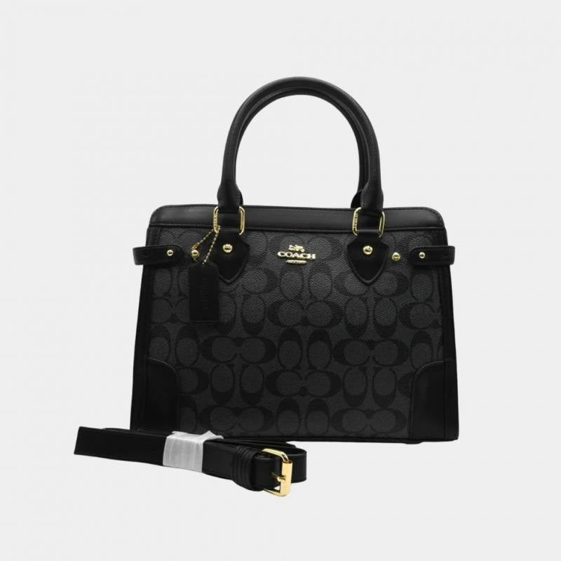 Coac Signature Monogram Structured Carryall Handbag With Dust Bag-c01