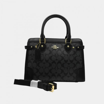 Coac Signature Monogram Structured Carryall Handbag With Dust Bag-c01