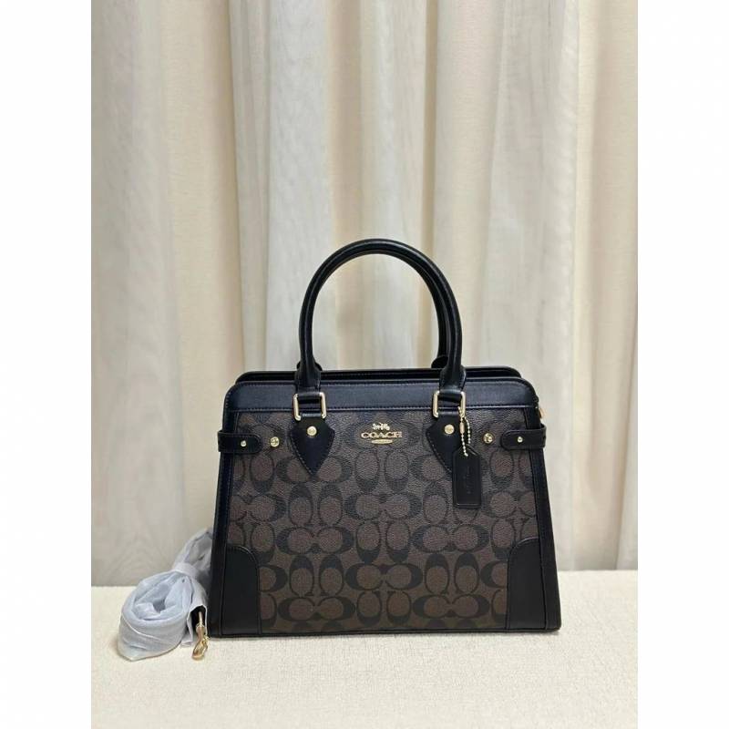 Coac Signature Monogram Structured Carryall Handbag With Dust Bag-c01