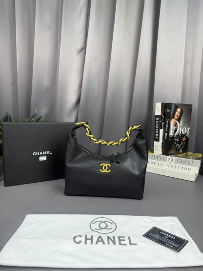 Chane Quilted Maxi Hobo Bag With Box And Dust Bag 251013