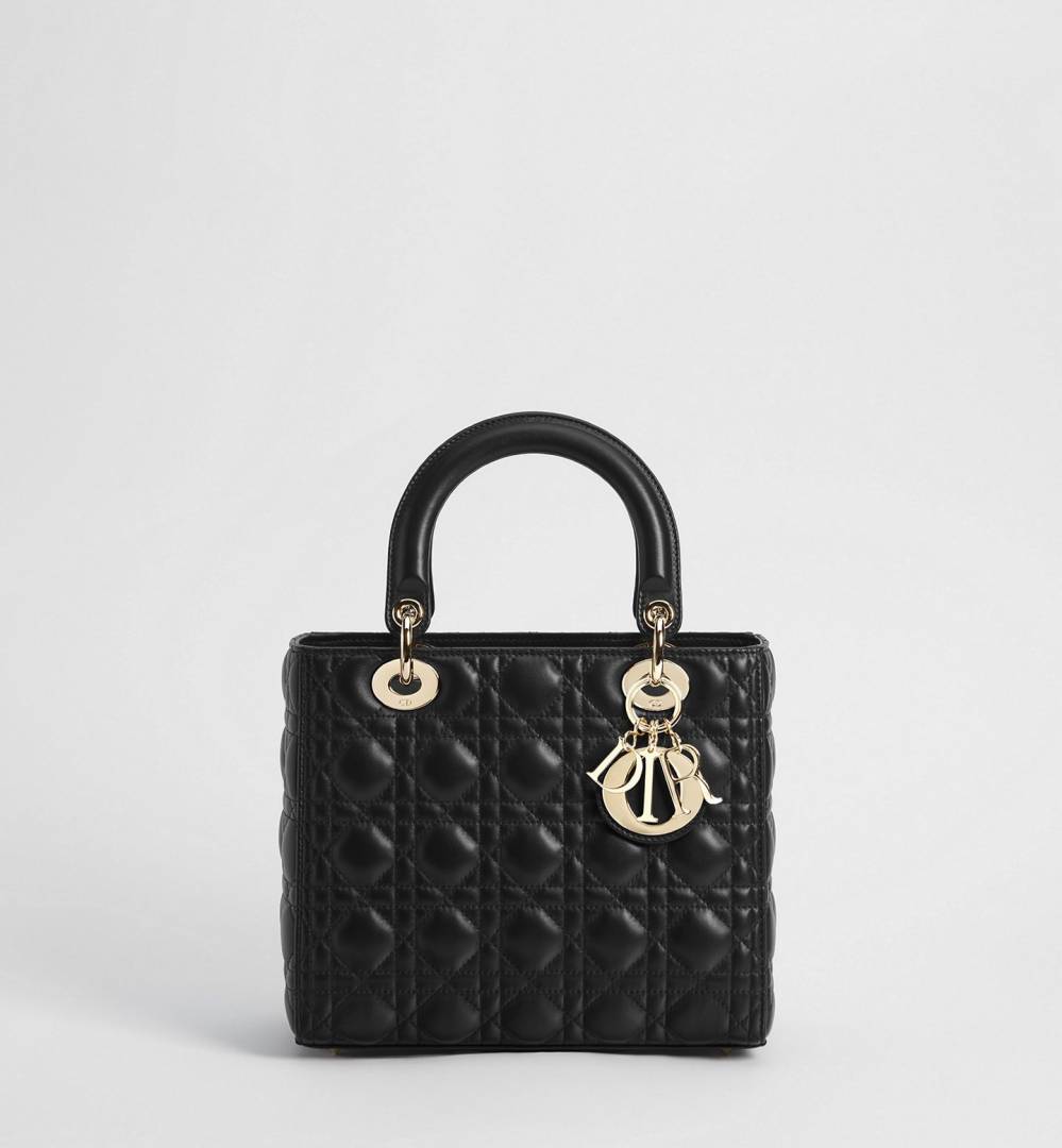 Dio Medium Lady Dio Bag Black 24CM With Carry Bag & Dust Bag.