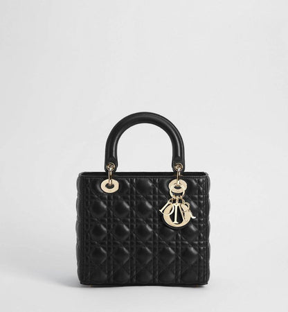 Dio Medium Lady Dio Bag Black 24CM With Carry Bag & Dust Bag.