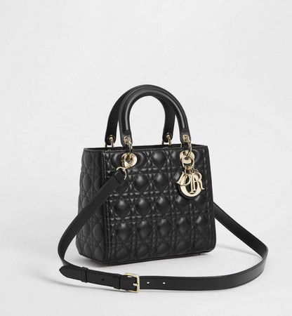 Dio Medium Lady Dio Bag Black 24CM With Carry Bag & Dust Bag.
