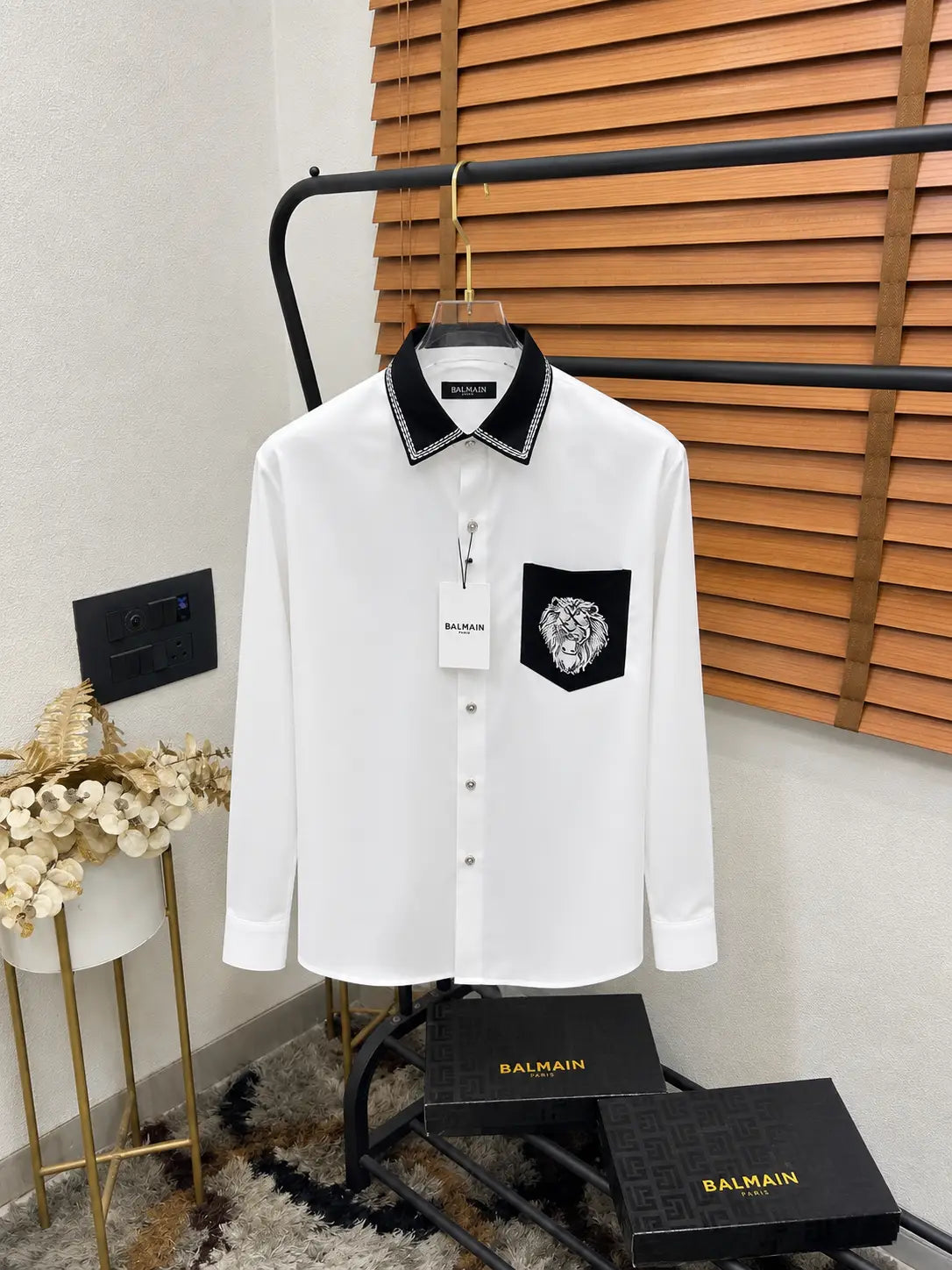 Balmai_n Designer Italian Imported Premium Partywear Shirt With OG Box (DN 649)