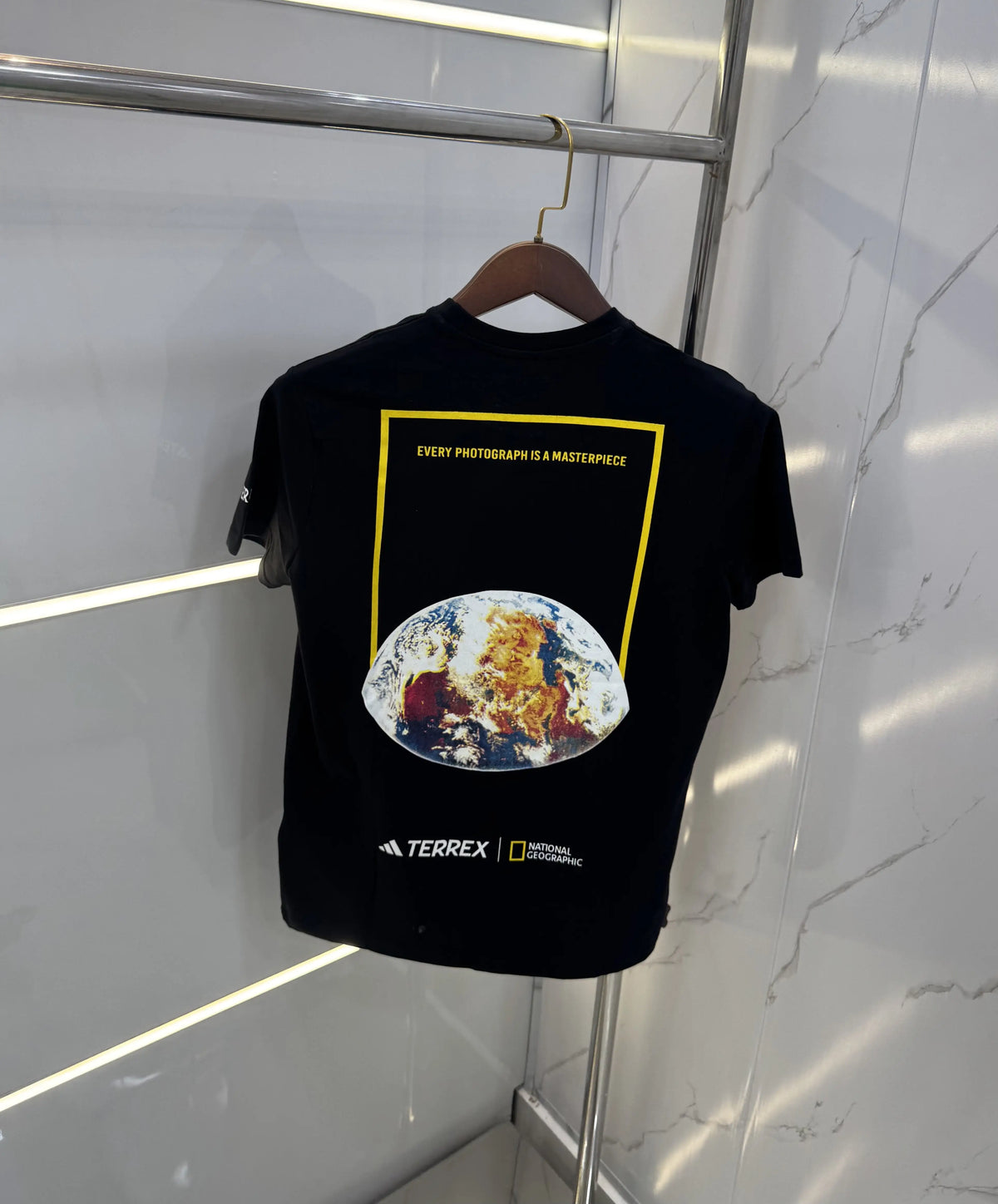 Adidas Balck   Logo Print Imported  T-Shirt