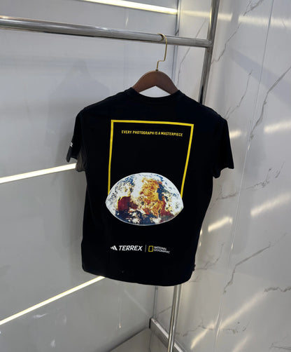 Adidas Balck   Logo Print Imported  T-Shirt