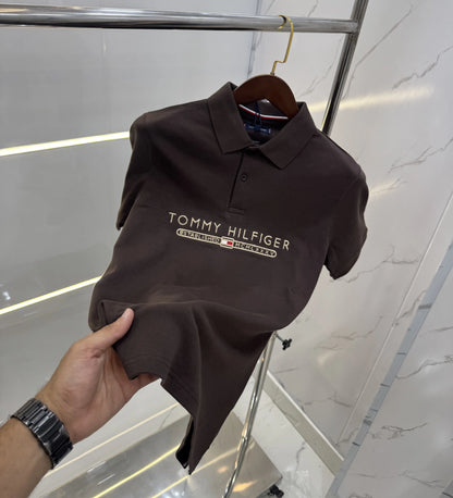 Tomm y Hilfiger Brown Premium Polo T-shirt