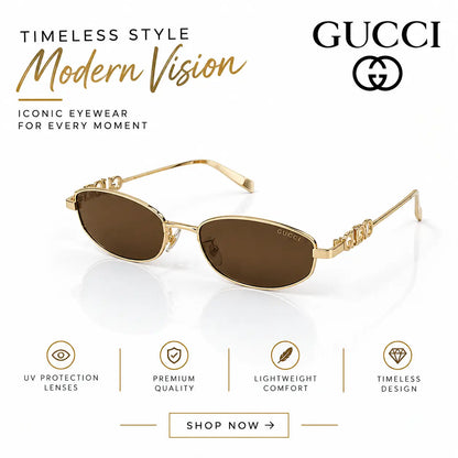 GUCCI PREMIUM LUXURY BRAND'S EXCLUSIVE GOLD BROWN STORE DESIGNER MODEL