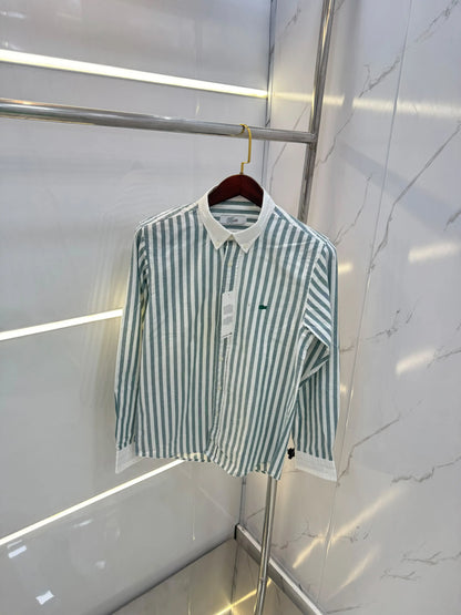 Lacost e Blue strips Embroidery Logo Premium Oxford Shirt