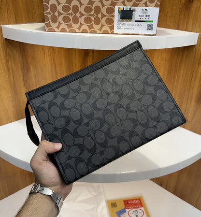 Coac h Luxury Unisex Pochette With Box Grey c098
