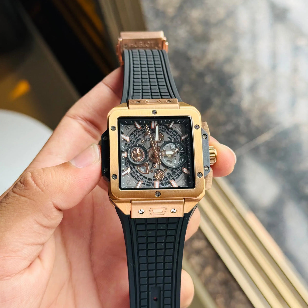 Hublo_t Square Big Bang Unico Quartz