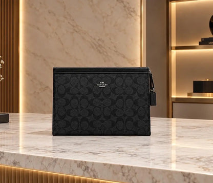 Coac h Luxury Unisex Pochette With Box Grey c098