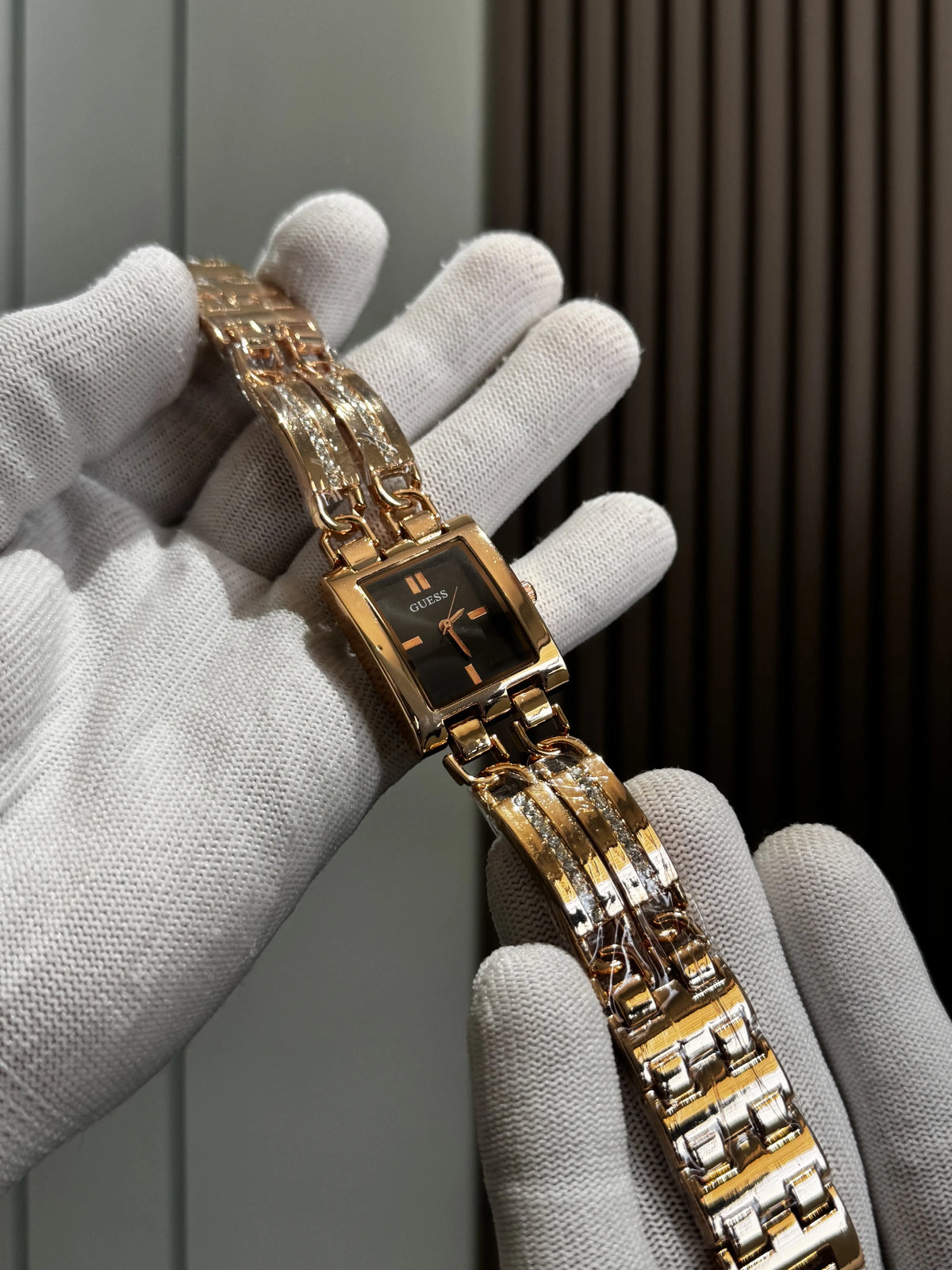 Gues s RoseGold Black Premium Ladies Watch