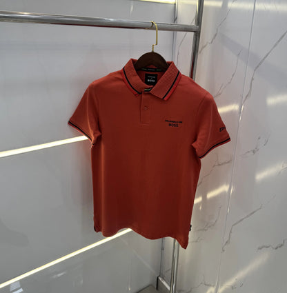 Hugo Bos s Rust Logo Work Premium Polo T-shirt