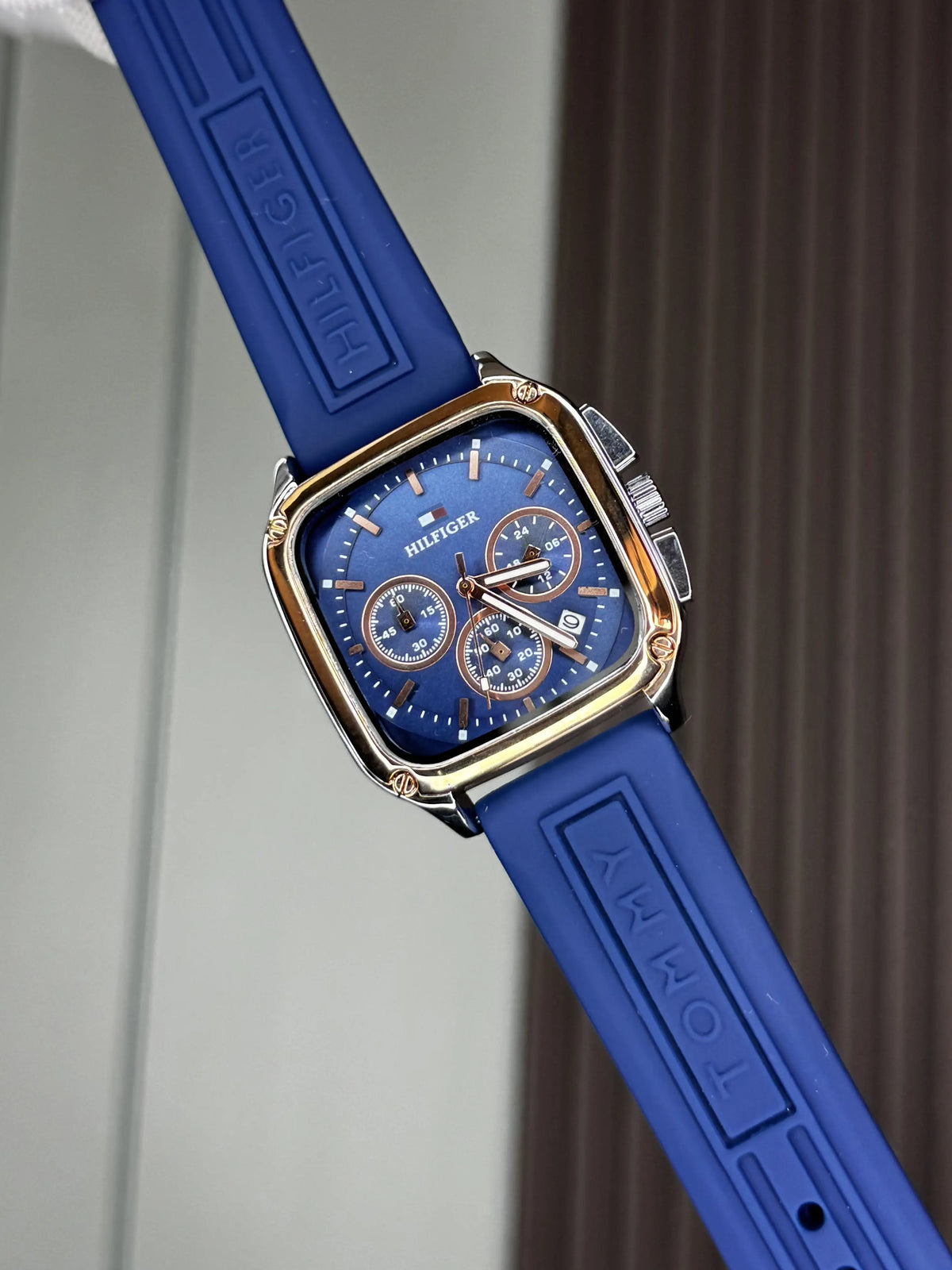 Tommy Hilfige r Copper Blue Square Premium Chronograph Watch