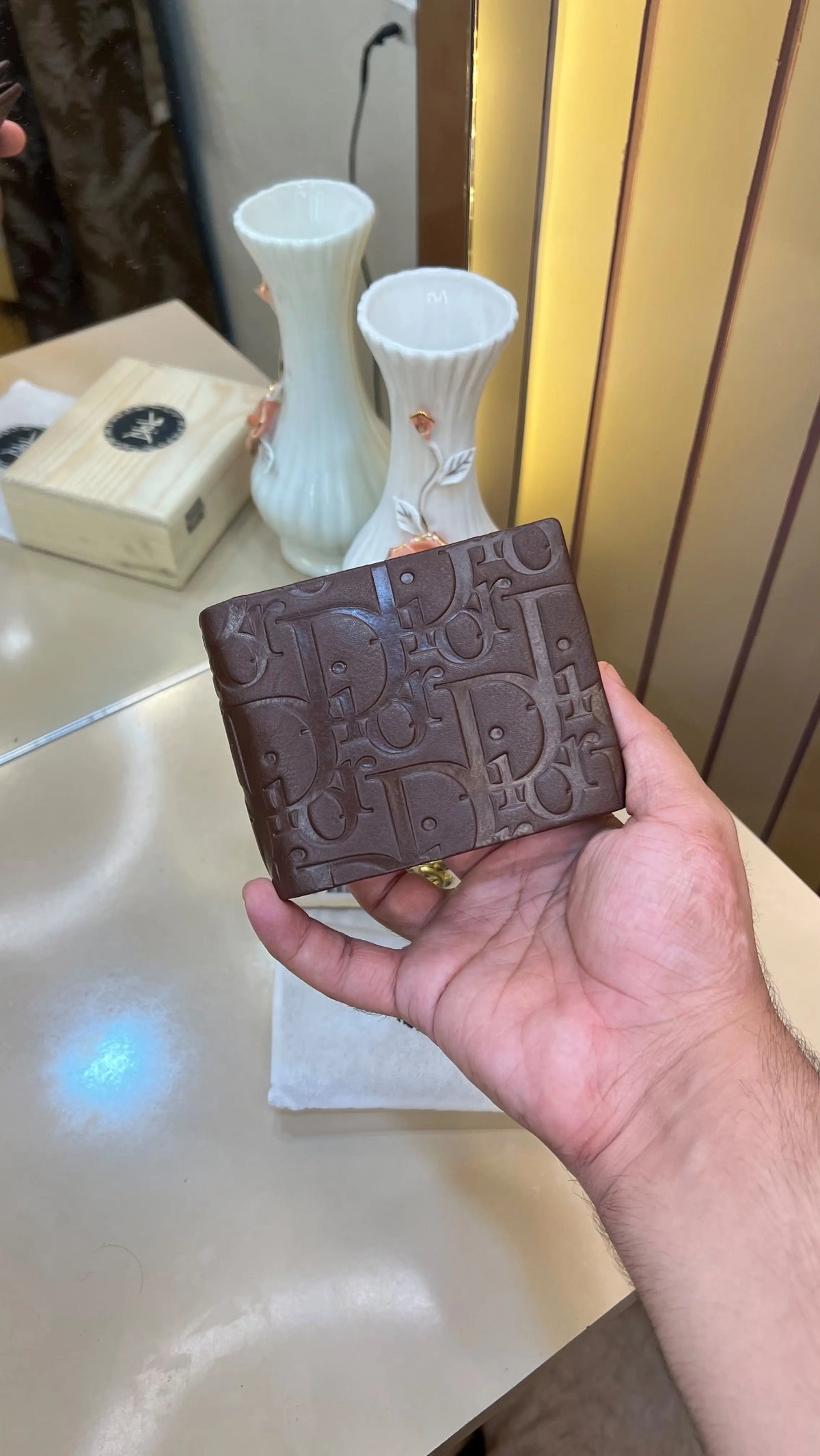 DIOR PREMIUM QUALITY IMP WALLET WITH OG WOODEN BOX