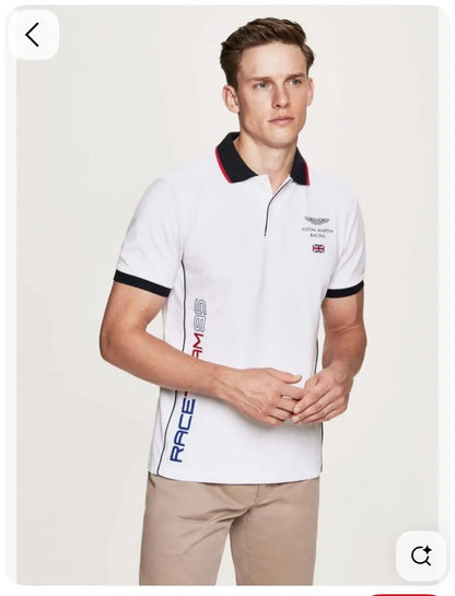 Hacket White Logo Work Premium Polo T-Shirt