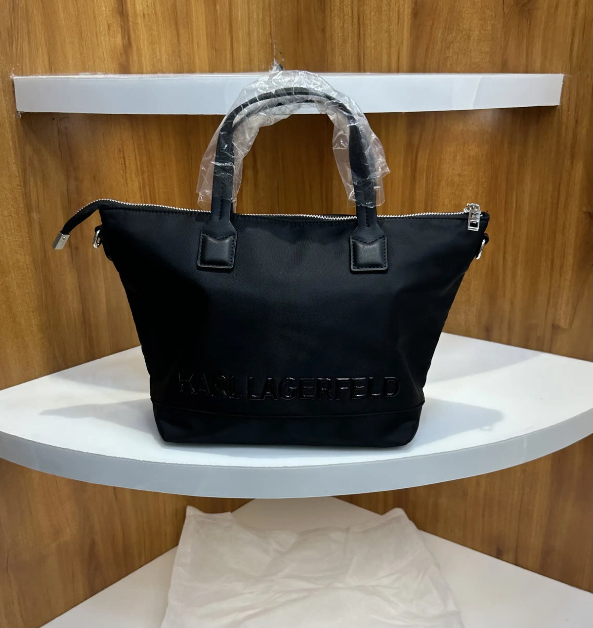 Karl Lagerfel d Luxury Hand Bag Black With Carry Bag k220