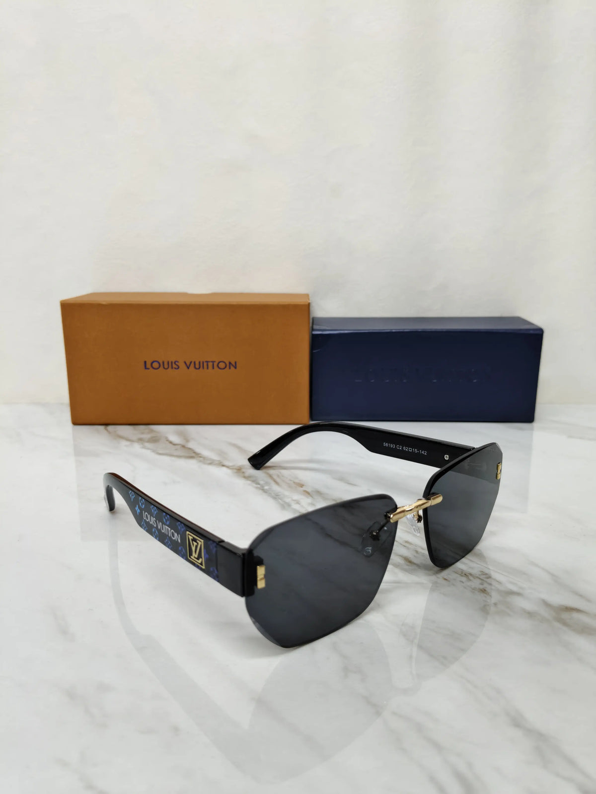 LOUIS VUITTON 58193 BLACK BLUE MONOGRAM